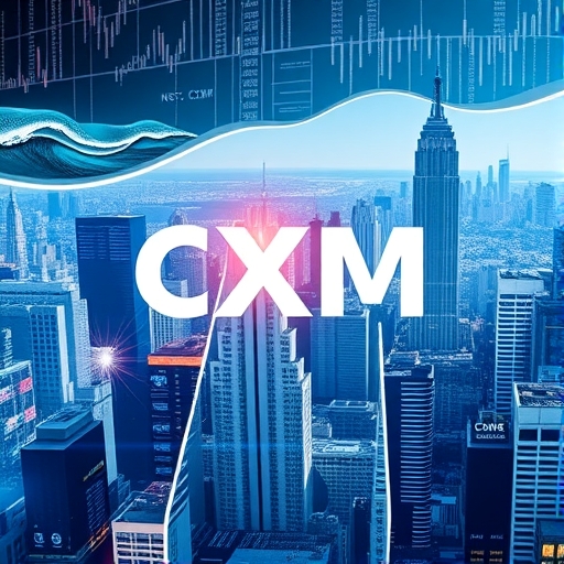 數位化城市景觀象徵全球金融與科技交會之地，反映CXM所處的跨界生態
