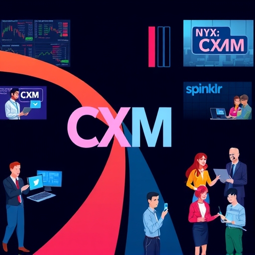 CXM 三種主要含義視覺化圖示：外匯經紀商、股票代號與客戶體驗管理