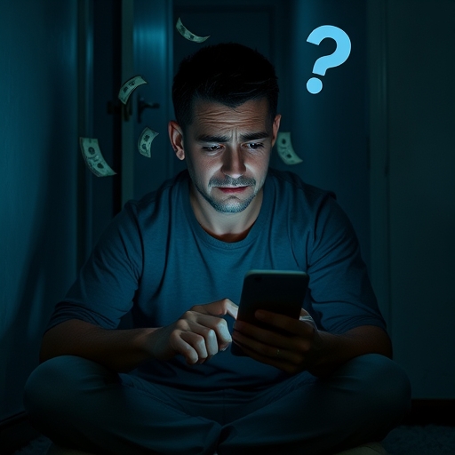 受困於昏暗環境中的人，象徵詐騙受害者的心理狀態