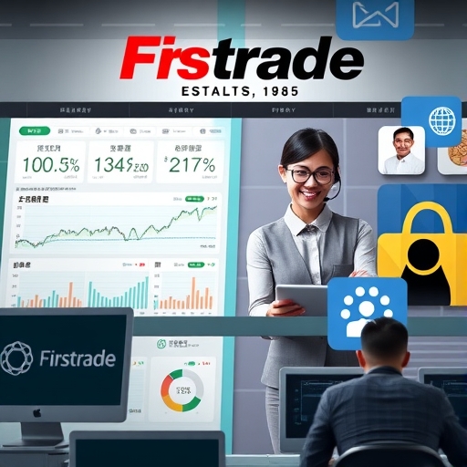 Firstrade正詐騙辨識：真實券商與假冒詐騙平台的對比示意圖