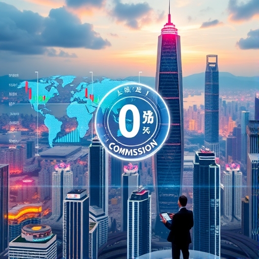 2025年充滿科技感的香港城市景觀，象徵金融市場的發展與創新