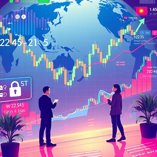 數位金融安全防護概念圖：全球資金流動與安全機制示意