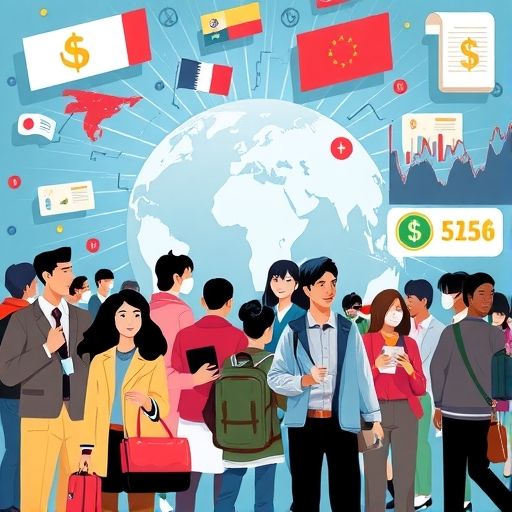 全球金融連結與數位換匯概念圖