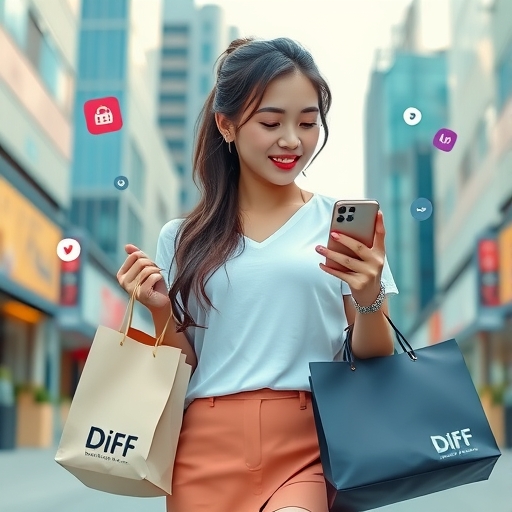 年輕女性身穿韓系風格服裝，展現DiFF shop流行的穿搭模樣