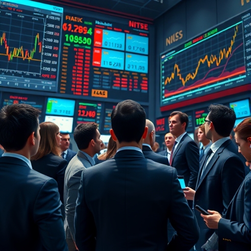 多元投資人參與金融市場的動態場景,展現市場活力與決策瞬間