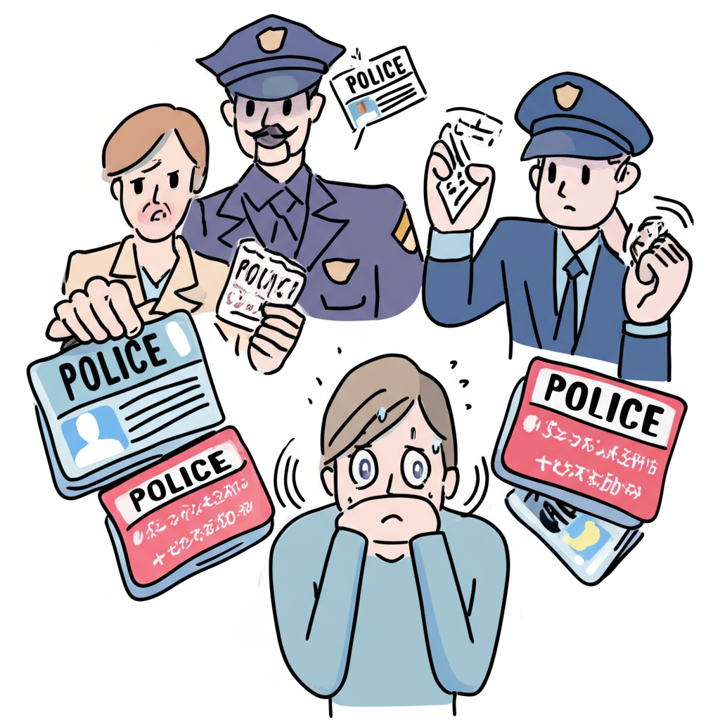 常見點數詐騙手法示意圖：假冒公務員與親友進行詐騙情境