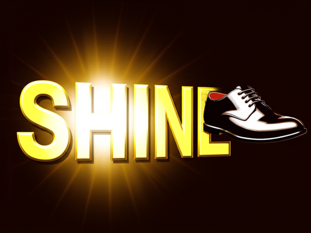 「shine」一詞從發光的太陽演變為光亮的皮鞋，再轉化為象徵卓越的獎盃，展現其多重語意層次