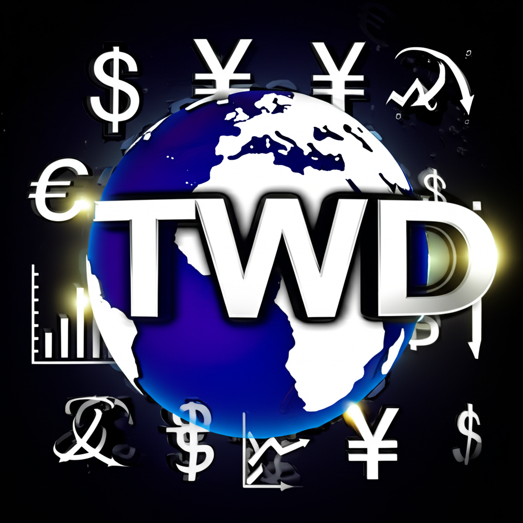 TWD貨幣代碼在全球金融交易中的插圖，展示國際貨幣與ISO 4217標準