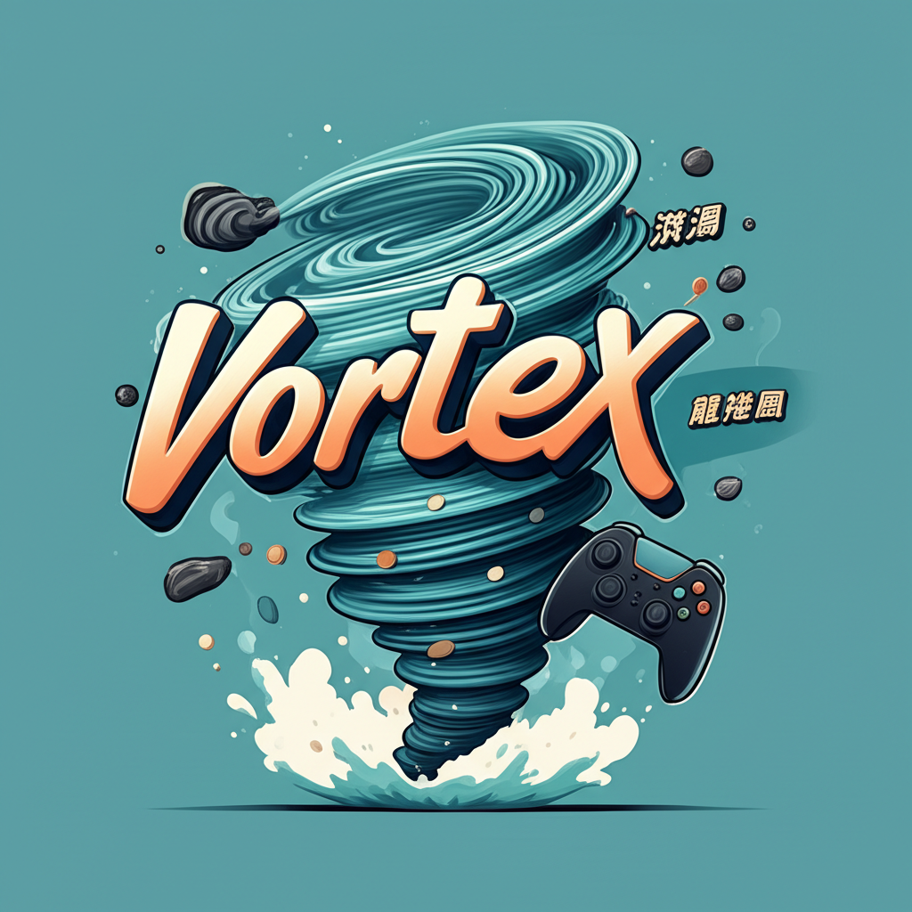 Vortex 詞彙的多層次意涵示意圖，包含旋渦、龍捲風與遊戲元素