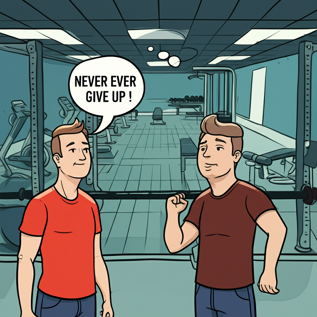 Illustration of rare gym visits and never ever motivation