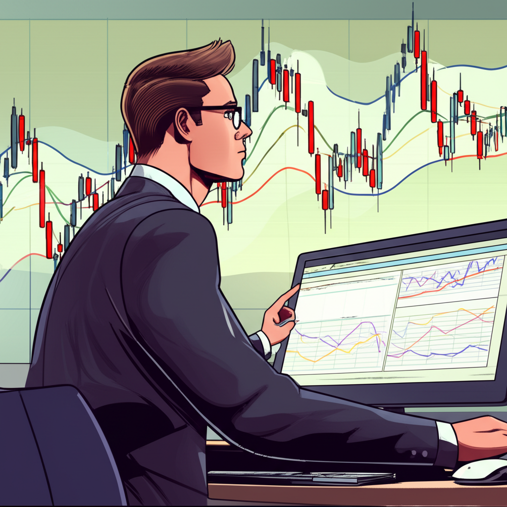 交易者使用肯特納通道分析市場圖表,引導進出場策略應對動態波動