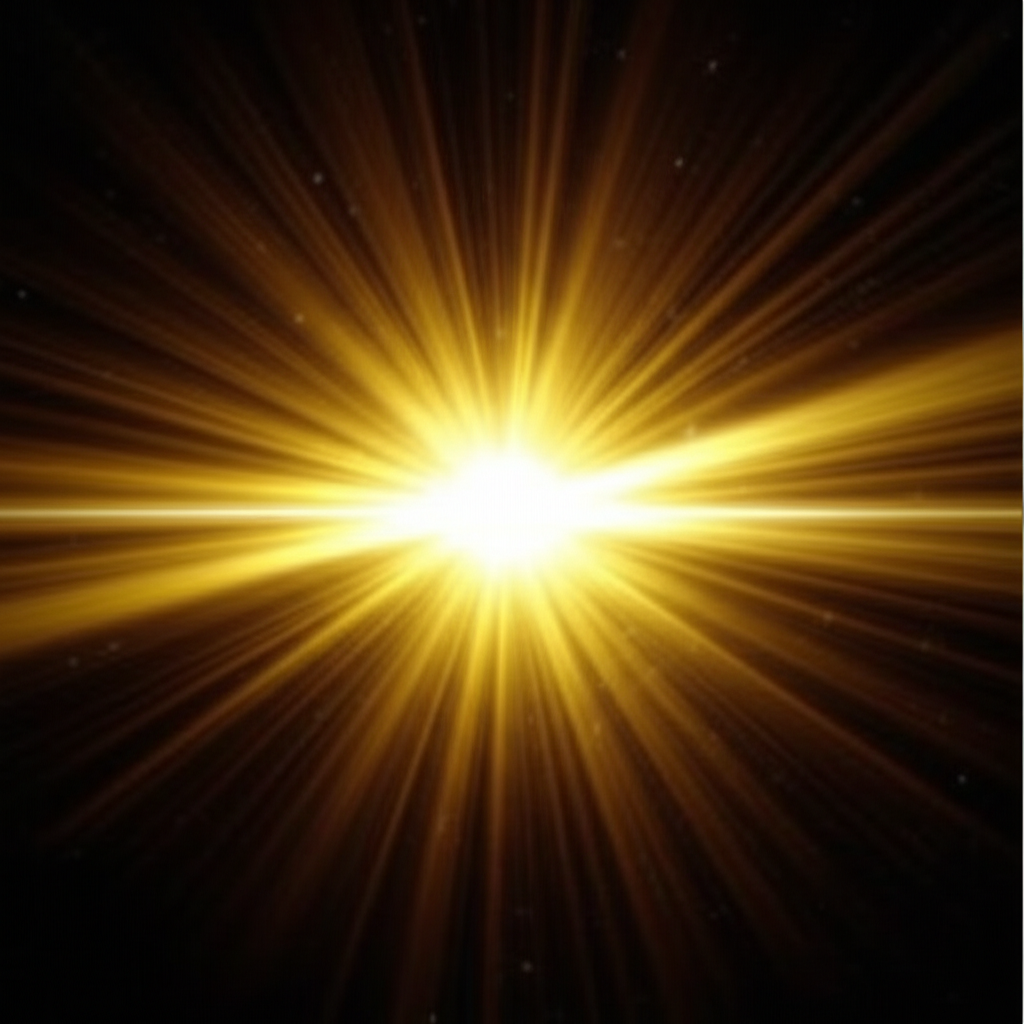 黯淡恆星快速增亮，表面爆發能量，象徵天文事件中的突然光湧
