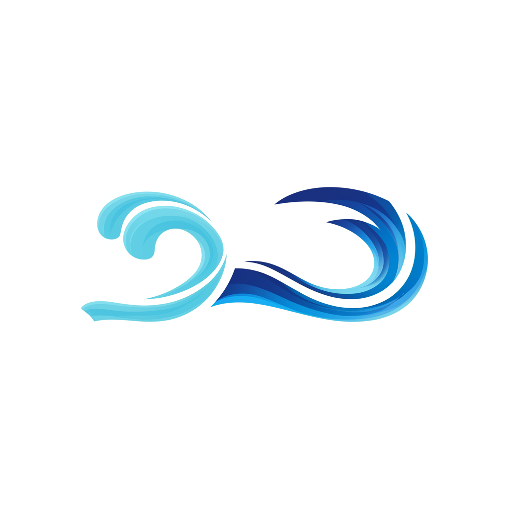 旋渦與渦流中文字符的風格化圖示，強調流體運動差異