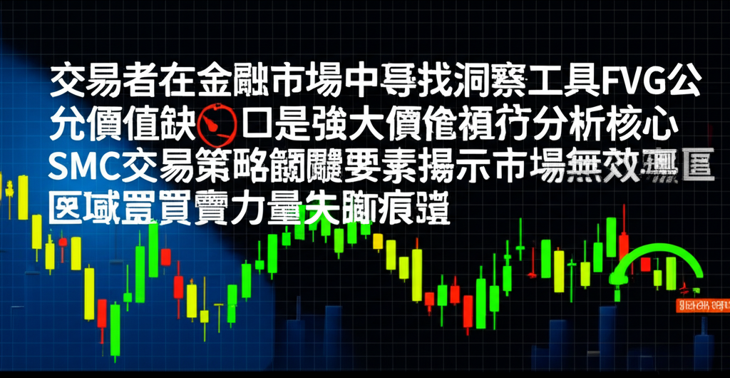 金融市場中 FVG 公允價值缺口的概念插圖，展示價格行為分析與 SMC 策略的應用