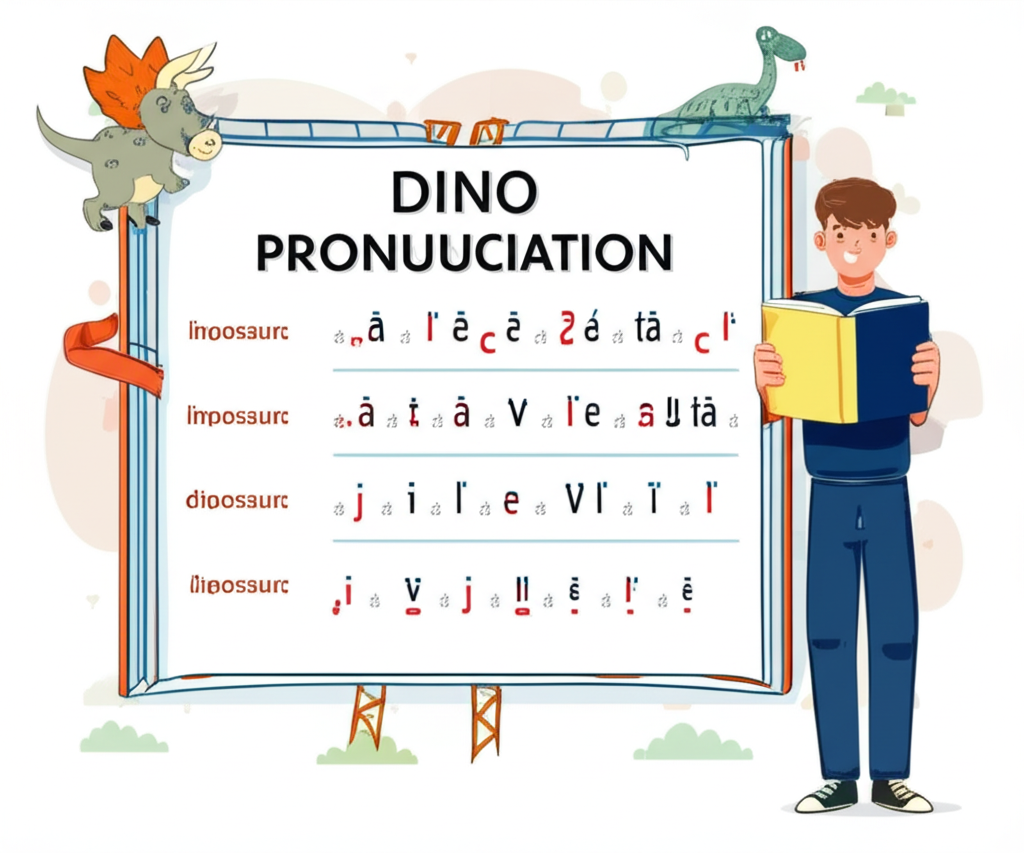 學習Dino發音使用IPA符號並探索相關英文詞彙的人插圖