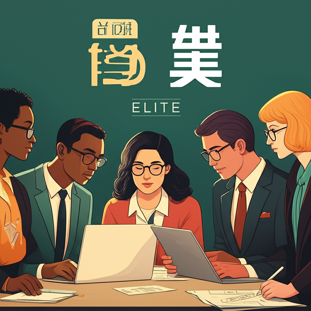 Elite詞彙在中文語境中的多元應用插圖，展現其在品牌、影視與遊戲中的卓越與頂尖地位