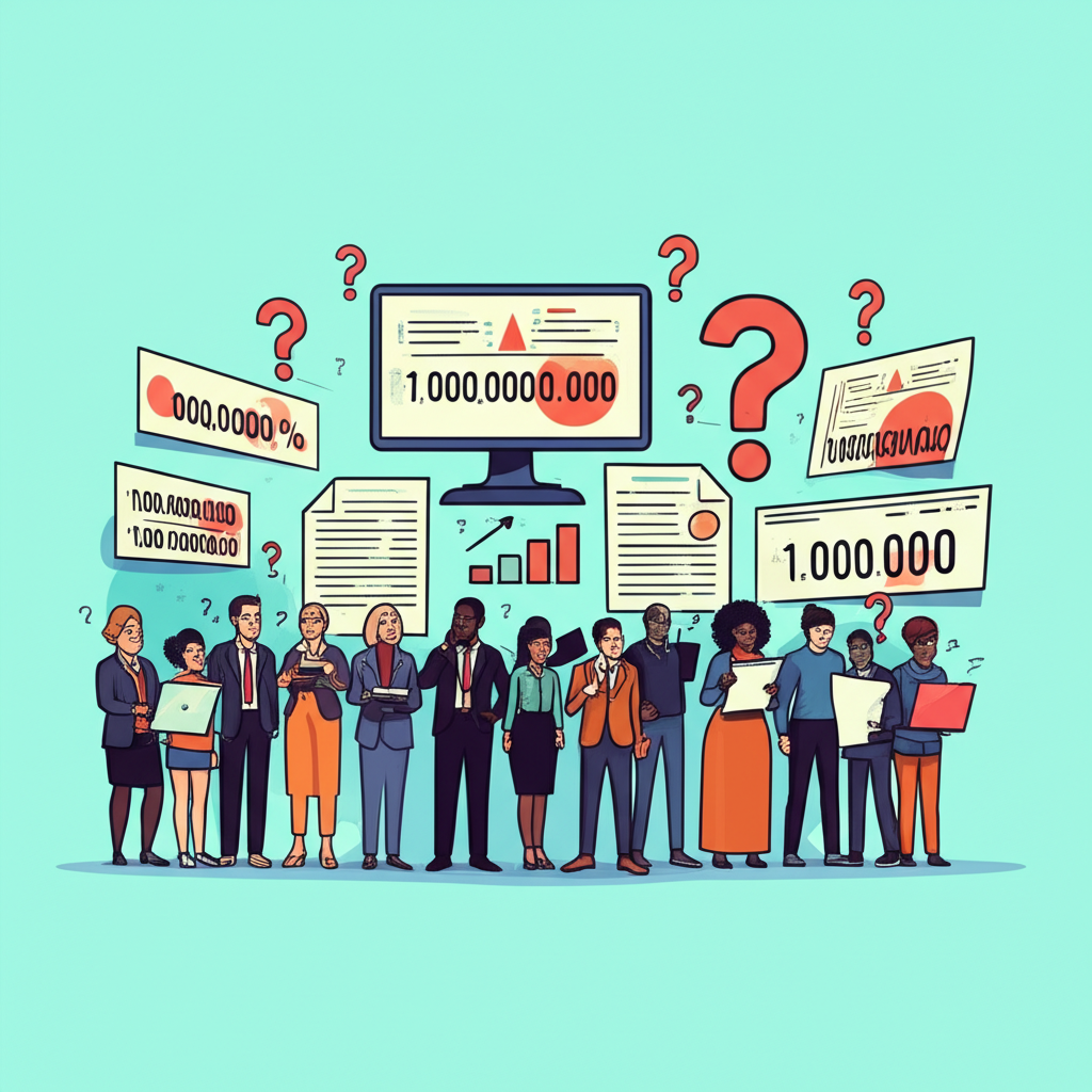 全球各地的人們面對像 billion 這類大數字時感到困惑，象徵在商業、金融與科技領域中跨文化溝通的挑戰