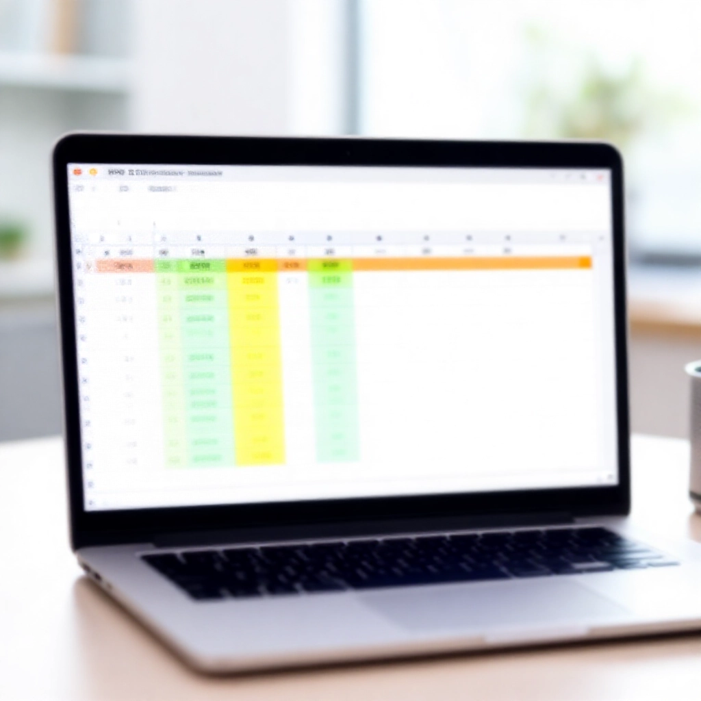 筆電螢幕顯示 Excel 試算表，彩色儲存格輸入日期、金額與 XIRR 公式結果，明亮辦公環境專注畫面