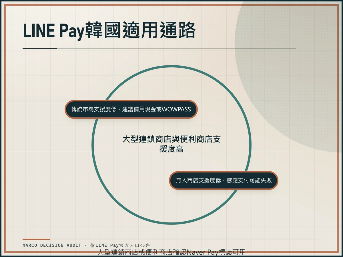 LINE Pay在韓國適用通路規則與例外:大型連鎖與便利商店支援度高,傳統市場和無人商店為例外