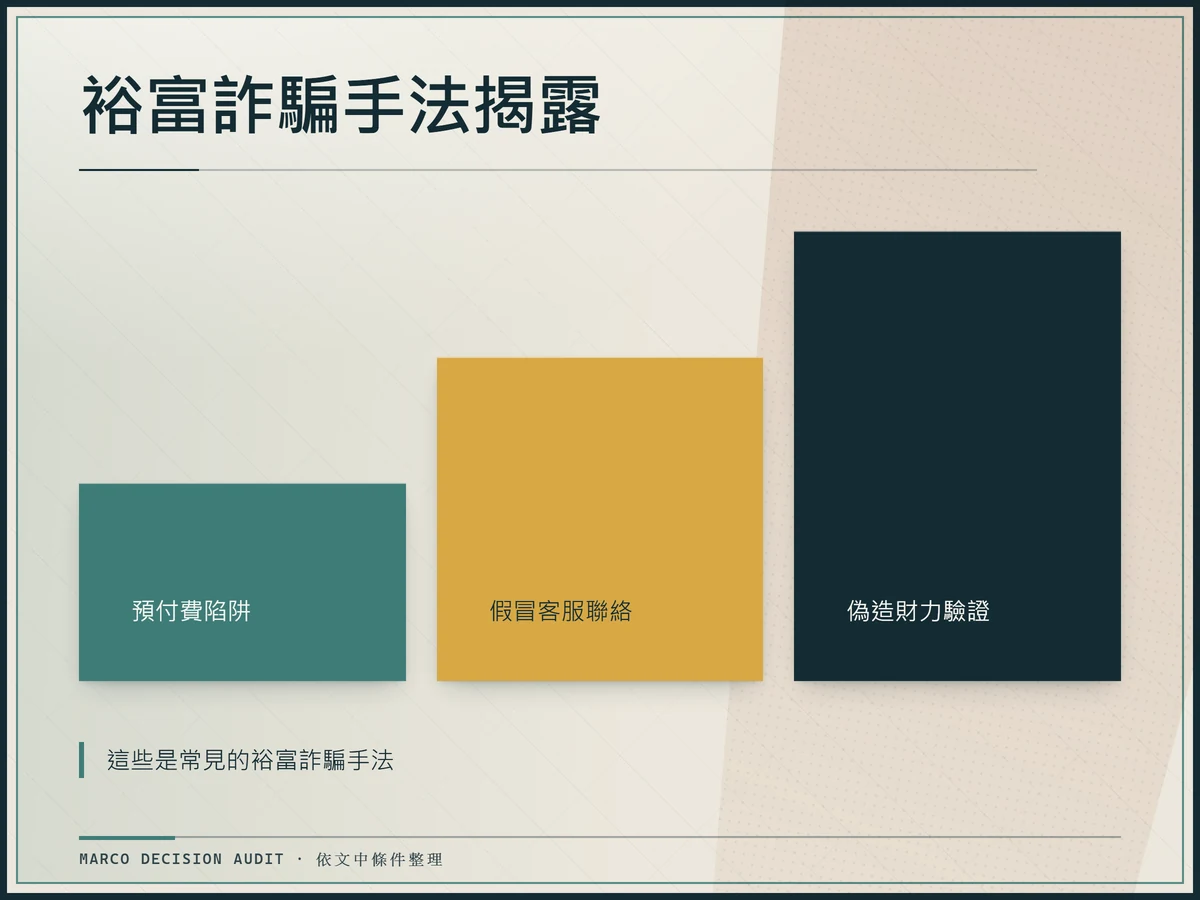 裕富詐騙手法揭露:預付費、假客服、偽造財力